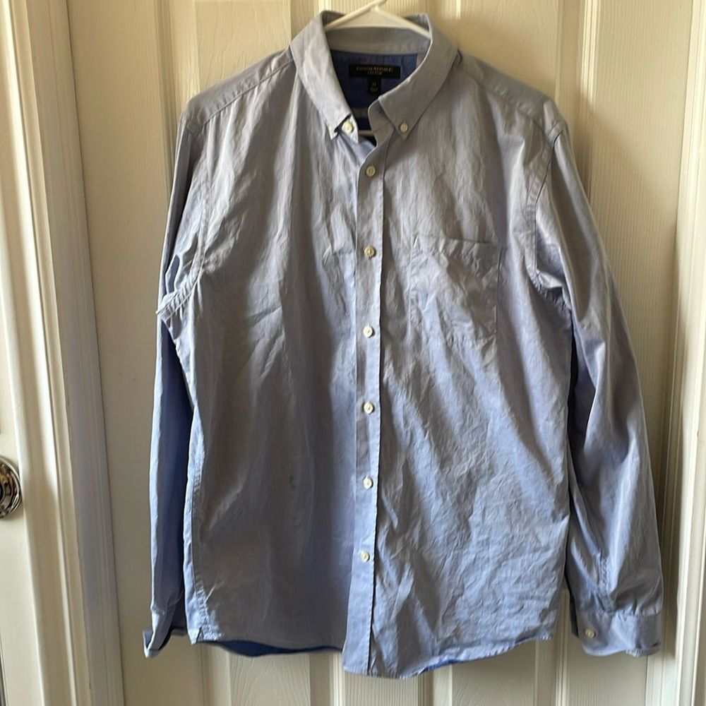 Banana Republic Button Up Front Shirt, Men's, Blue Soft Wash size medium m